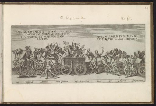 Triumphal procession with wagons carrying war booty