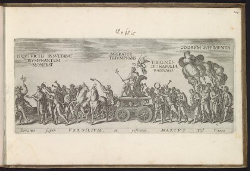 Triumphal procession with the emperor on a triumphal car