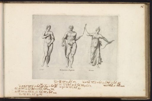 Sculptures of Venus, Emperor Augustus, and Diana