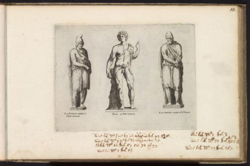 Sculptures of Dacian prisoners and the god Bacchus