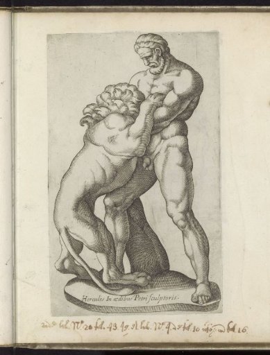 Sculpture of Hercules Fighting the Nemean Lion