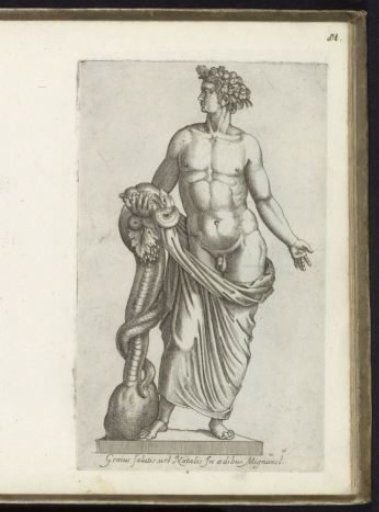 Sculpture of a nude figure with a snake