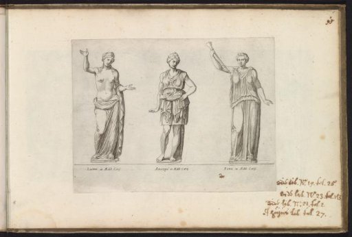 Sculptures of Lucina, an Amazon, and Fame