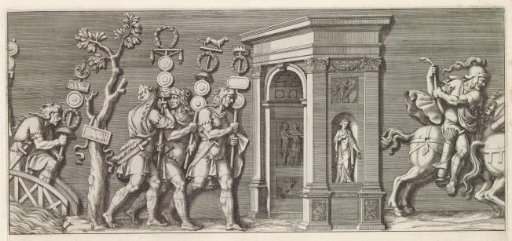 Part of a triumphal procession and a triumphal arch