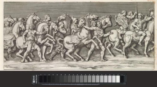 Part of a triumphal procession with soldiers and horses