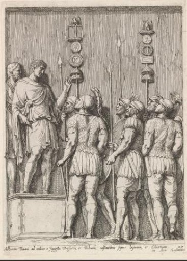 Relief depicting an emperor addressing troops