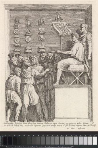 Relief of Roman Legionaries Bringing a Prisoner with His Son to the Emperor