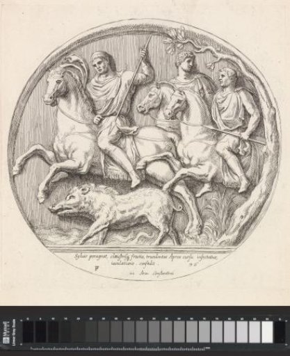 Relief with a Roman emperor hunting a wild boar