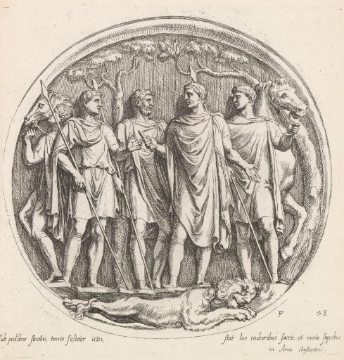 Relief with a Roman emperor after the lion hunt
