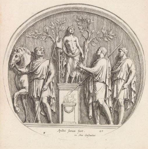 Relief with a Roman emperor making an offering to Apollo
