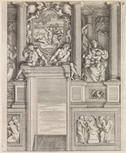 Design for paintings and sculptures around a doorway