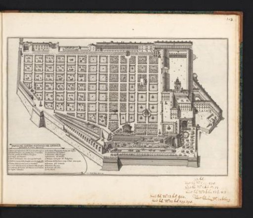 Plan of the garden at the Palazzo del Quirinale in Rome