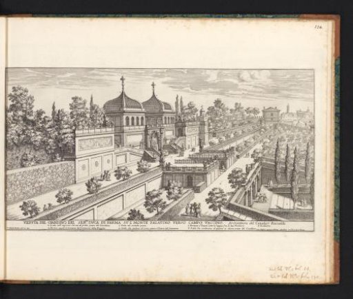 View of the Palace and Garden of the Duke of Parma on the Palatine in Rome