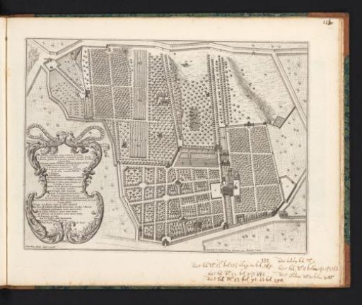 Plan of Villa Borghese with the Villa Borghese Pinciana in Rome