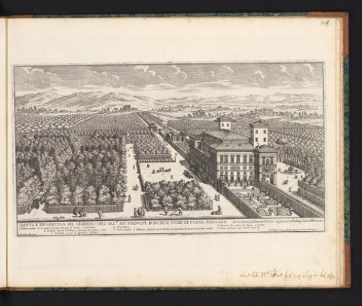 View of Villa Borghese with the Villa Borghese Pinciana in Rome