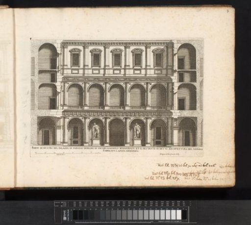 Façade of the courtyard of Palazzo Farnese