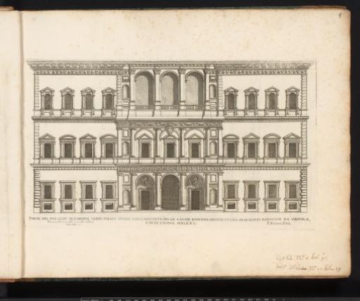 Rear façade of Palazzo Farnese