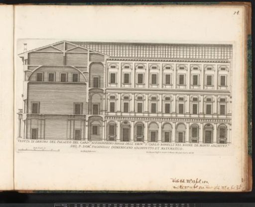 Façade and Vertical Section of the Palace of Cardinal Alessandrino