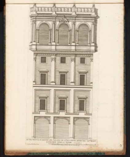 Façade of the inner courtyard of Palazzo Falconieri