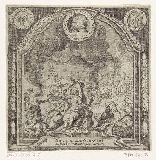 Allegorical representation with the Spanish Inquisition, Liberty and Truth