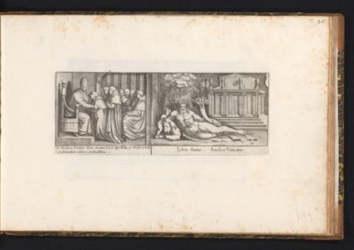 Title print showing Raphael's assistants decorating the Loggia in the Vatican