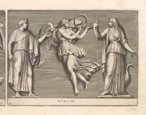 Two female figures and an angel