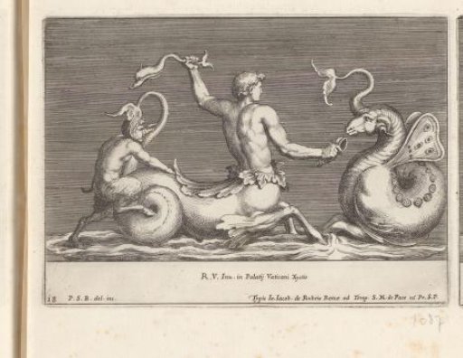 Triton fighting a sea monster