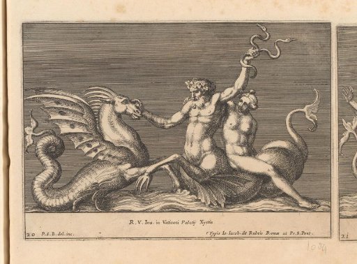 Triton fighting a sea monster