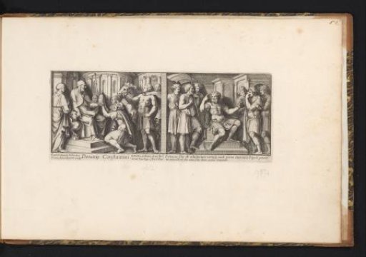 Emperor Constantine handing over Rome to Pope Sylvester I and the Judgment of the Seleucids