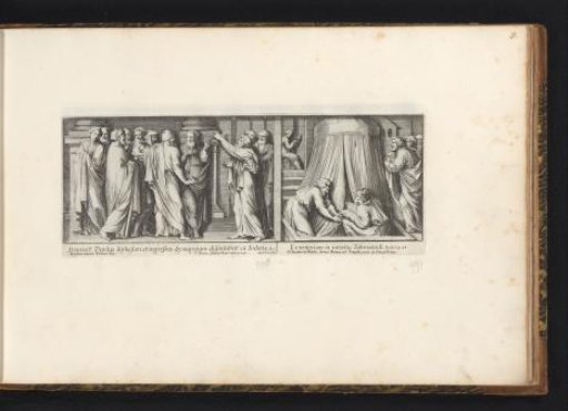 Paul debating in the synagogue and the entrance of the tabernacle