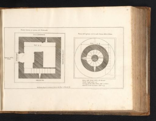 Two cross-sections of the Column of Trajan