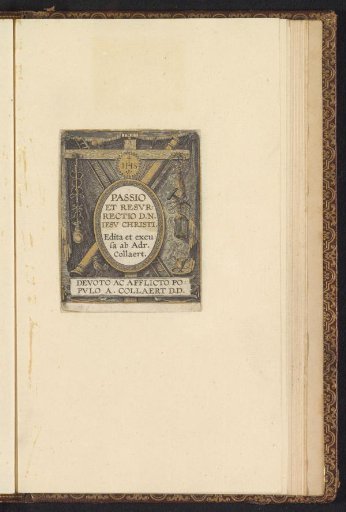 Title Print for the Series: Passio et resurrectio D.N. Iesu Christi. Edita et excusa ab Ad. Collaert