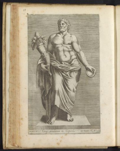 Sculpture of a man with a cornucopia