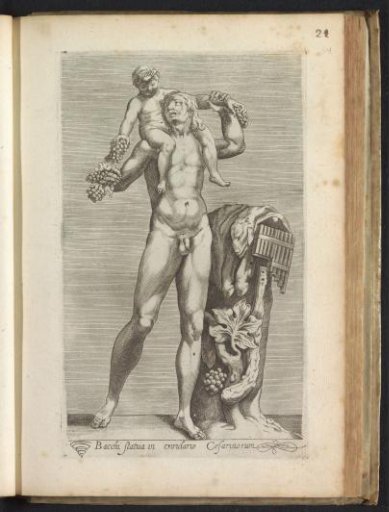 Sculpture of Silenus with the young Bacchus on his shoulders
