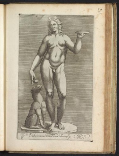 Sculpture of Bacchus and a dog
