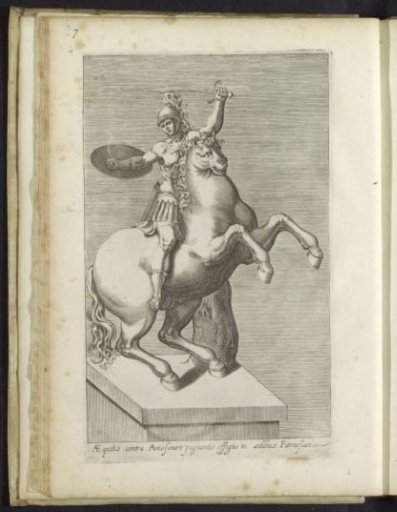 Sculpture of a Roman Soldier on Horseback
