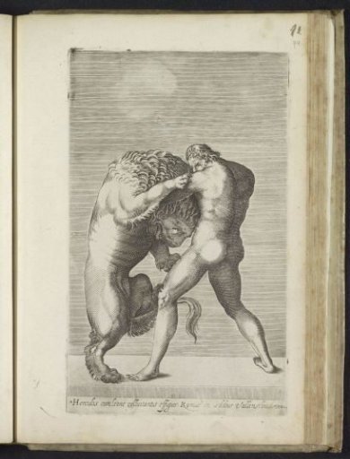 Sculpture of Hercules Fighting the Nemean Lion