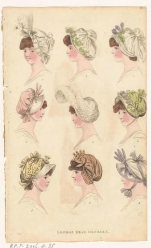 Magazine of Female Fashions of London and Paris, No. ?: London Head Dresses