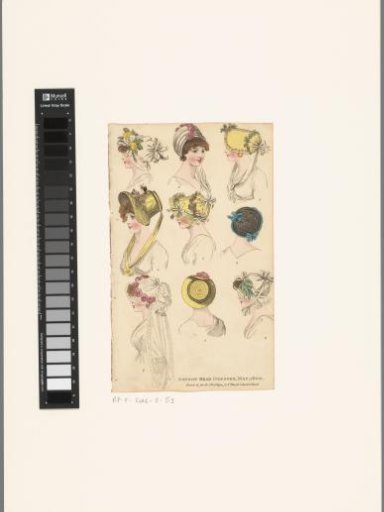 Magazine of Female Fashions of London and Paris: London Head Dresses, May, 1800