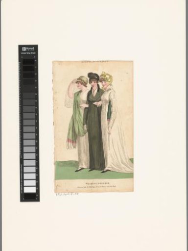 Magazine of Female Fashions of London and Paris, London, August, 1800: Walking Dresses