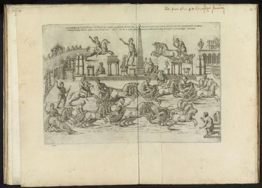 Charioteers in a stadium