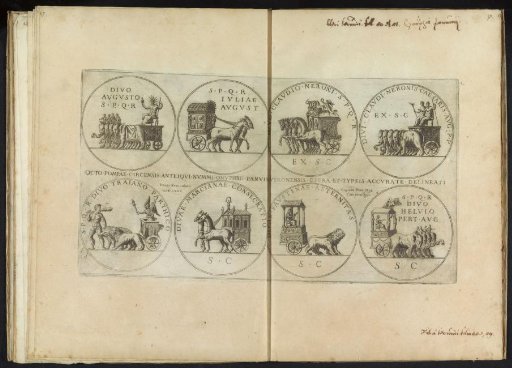 Eight medals with triumphal chariots