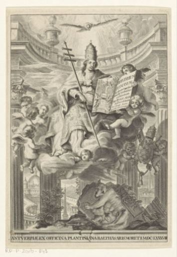 Allegorical representation with personification of the Roman Catholic Church