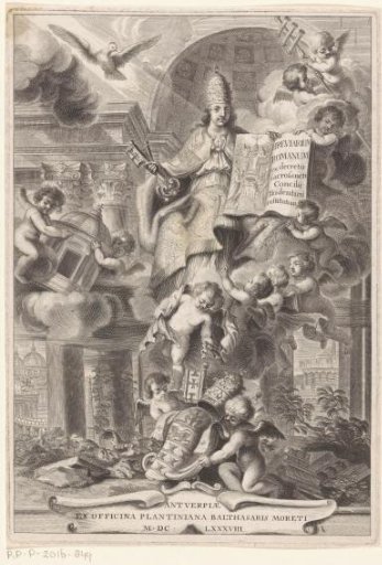 Allegorical representation with personification of the Roman Catholic Church
