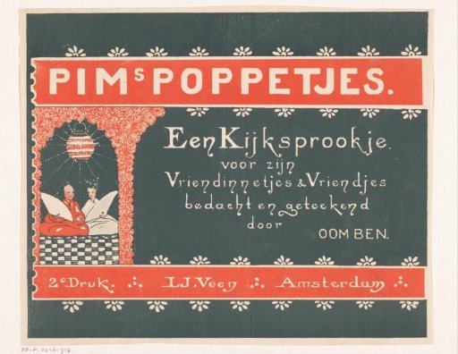 Cover design for: Uncle Ben, Pim's Dolls: a peek-a-boo fairy tale for his little girlfriends and little friends, 1913