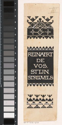 Design for a book spine for: Stijn Streuvels, Reinaert de Vos, 1910