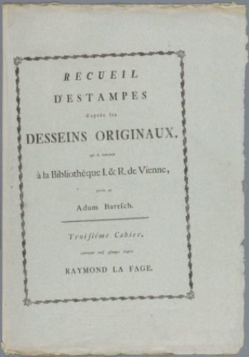 Prints after Drawings by Raymond de Lafage Preserved in the Hofbibliothek in Vienna