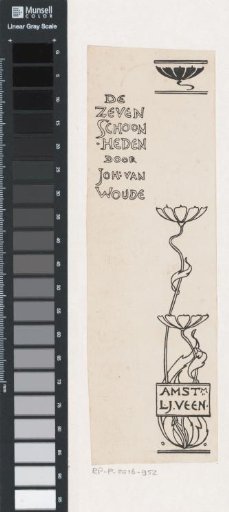 Design for a book spine for: Johanna van Woude, The Seven Beauties, 1897