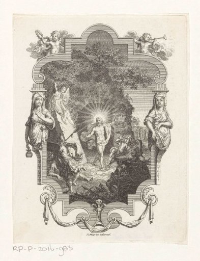 Cartouche with the Resurrection of Christ