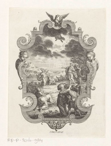 Cartouche with the Ascension of Christ